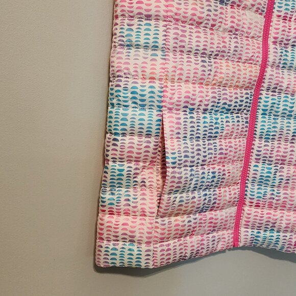 Lands End XL Girls PrimaLoft Down Vest Multicolor Patterned Zip-Up pockets - Picture 4 of 9